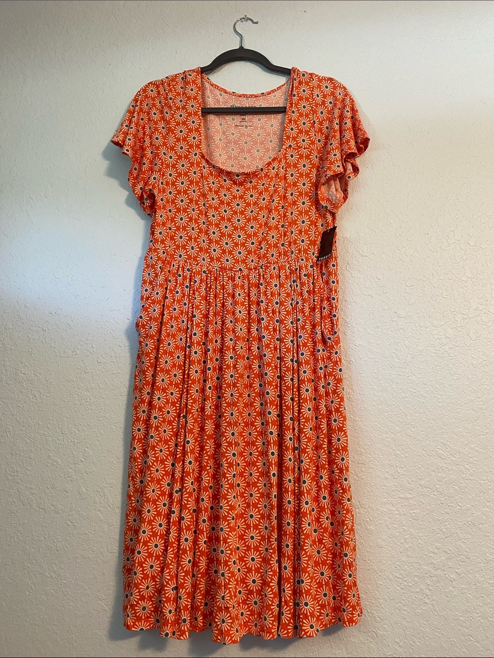 torrid Orange Floral Maxi Dress with Scoop Neck